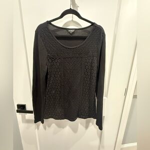 Lucky brand crochet long sleeve top size large
